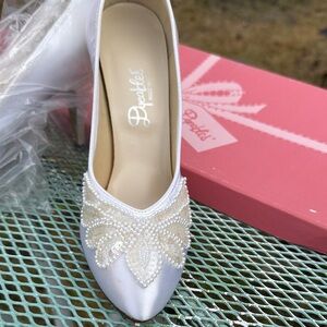 Dyeables Elegant White Satin Heels